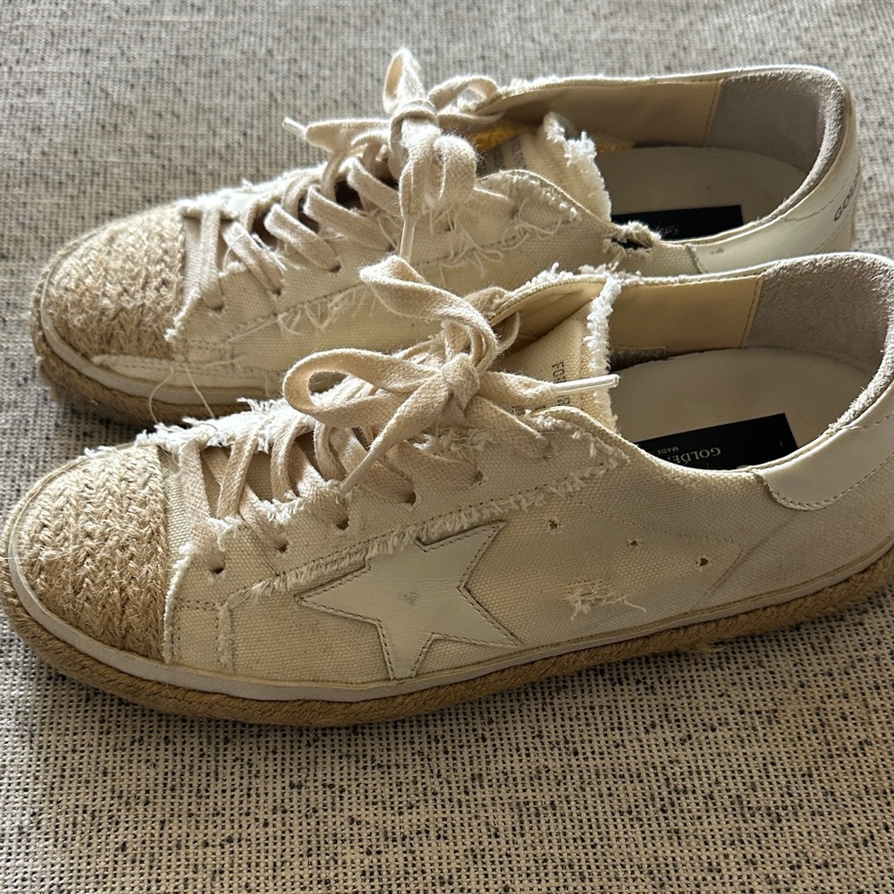 Golden Goose Super-Star canvas with rafia Sneakers